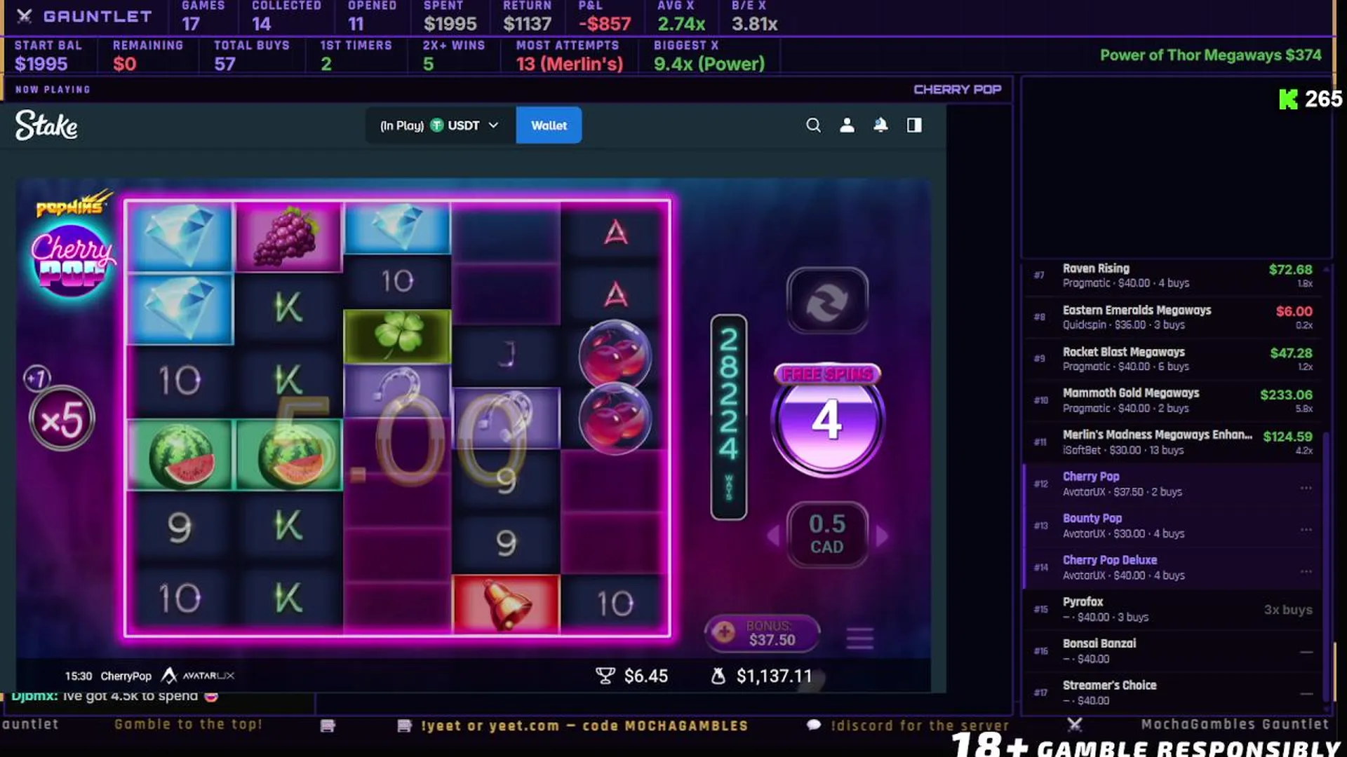 Visual de mesa y fichas con atmósfera de casino en vivo